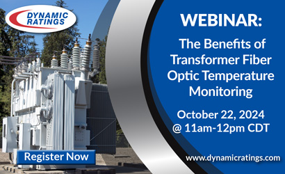 Dynamic Ratings ad for October webinar on Transformer Technology & Power Systems Technology