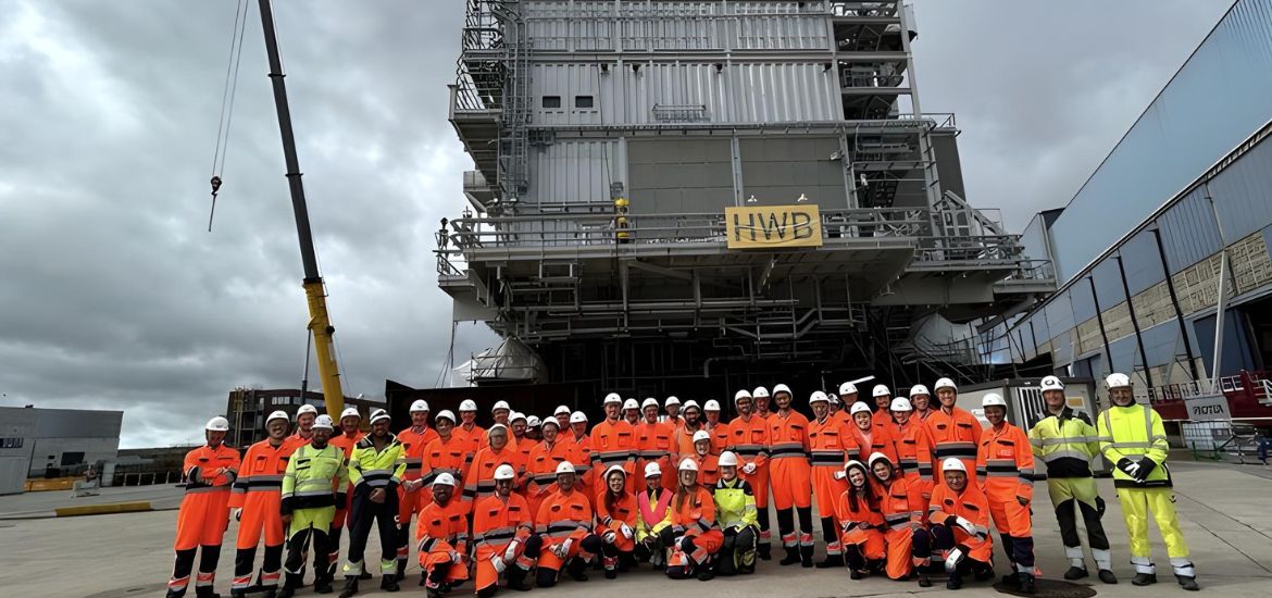 Dutch Officials Inspect Construction of Offshore Transformer Platform